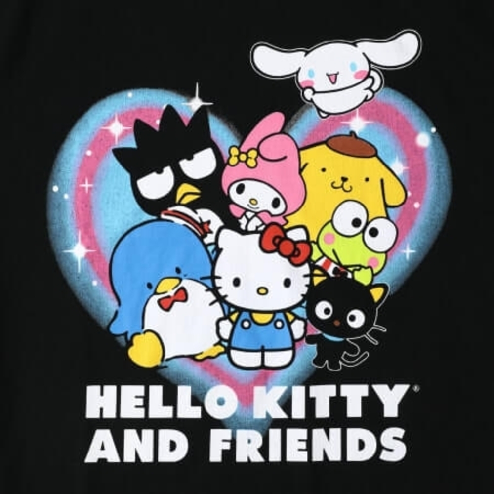 Sanrio Official Black Hello Kitty And Friends T-Shirt Sz M.